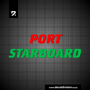 Port and Starboard Lettering Stickers
